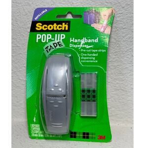 Scotch Pop-Up Handband‎ One Hand Dispenser Refill Pre Cut Tape Strips Gray 2009